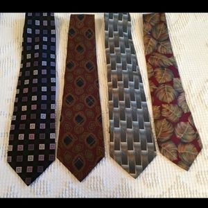 - Lot of 4, Vintage, Silk Neckties